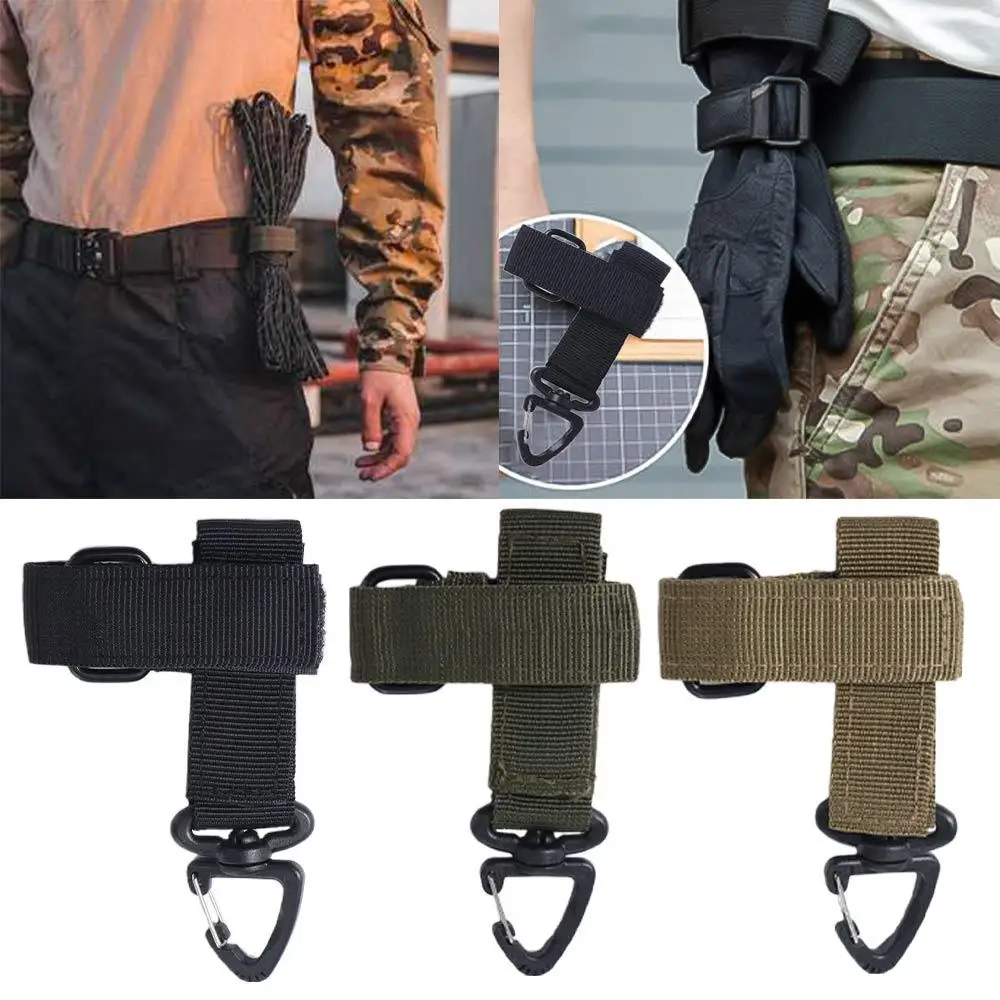 Triangle Quick Release Gloves Hook Adjustable Safe Molle Camping Carabiner Rotatable-hanging Head Multifunctional nylon gloves,carabiner clips,keychain carabiner