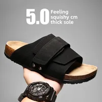 Couples Summer Softwood Sandals Men's Women's Beach Shoes Trendy Student Slippers Cross-Border Rubber Bottom Slip-Ons