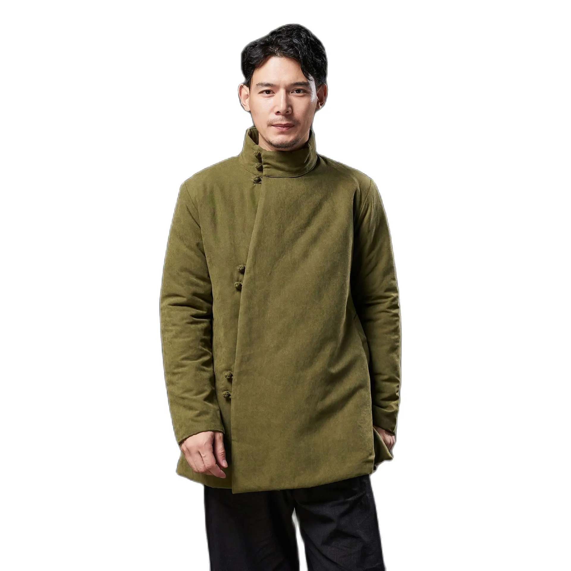 

Традиционная китайская одежда для мужчин, азиатская одежда с подкладкой, зимний Восточный костюм Тан, винтажный этнический костюм