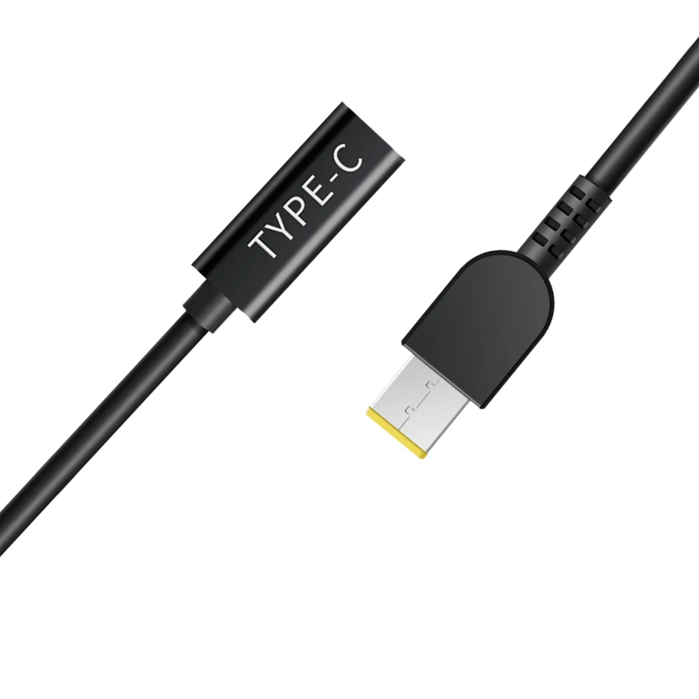 Lenovo Thinkpad USB C 케이블 코드 용 새 노트북 전원 공급 장치 어댑터 케이블 USB Type-C 암-사각형 팁 수 플러그 변환기