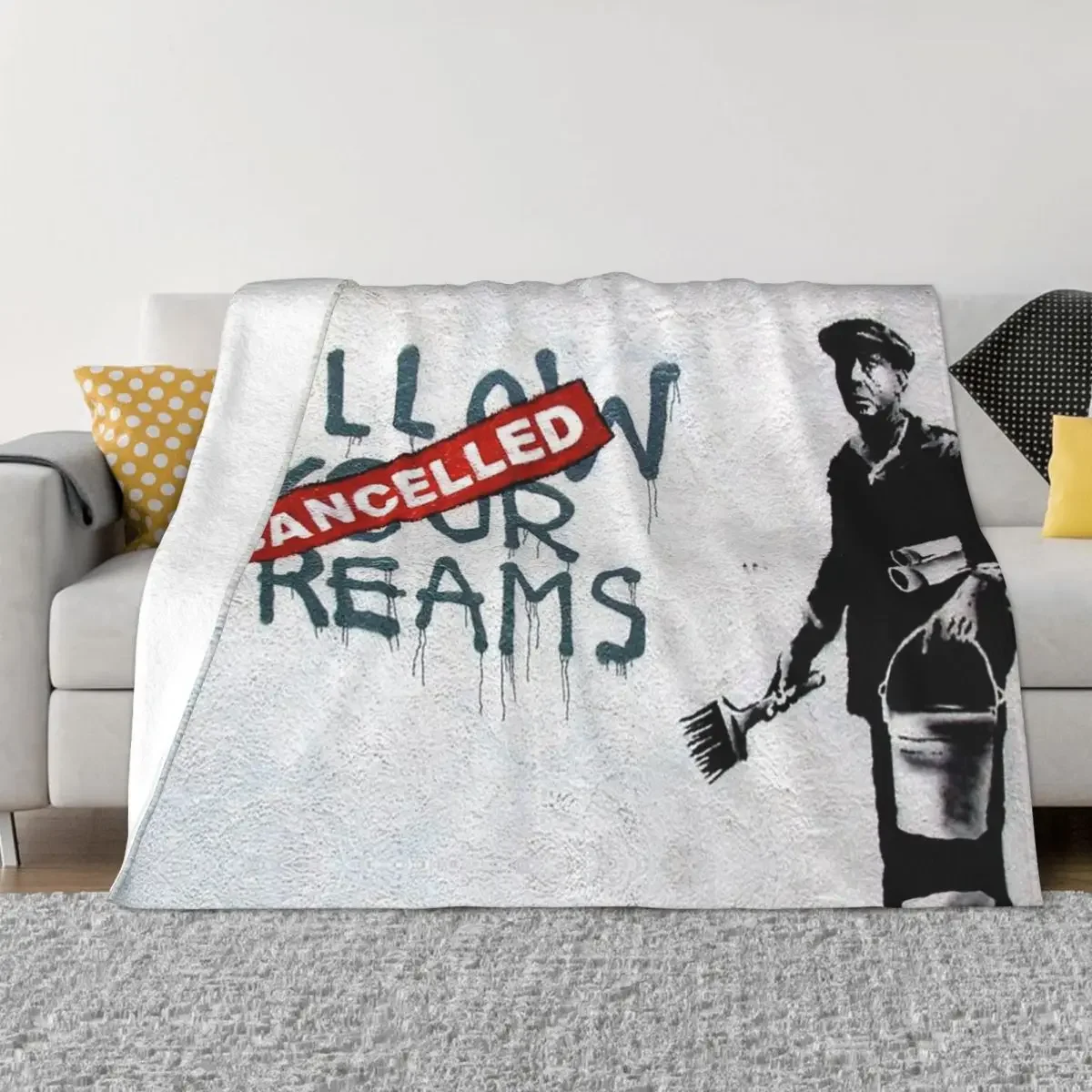 

Фланелевое Одеяло Banksy Follow Your Dreams, одеяло для кровати с граффити, легкое тонкое одеяло для улицы