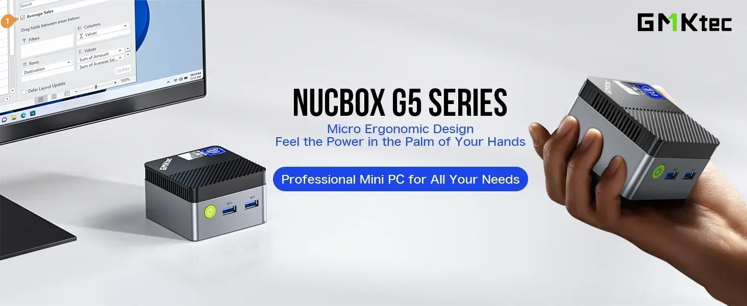 GMKtec ミニPC N97 Windows11 Pro Mini komputer N97 z Win 11 Pro, mikrokomputer stacjonarny G5