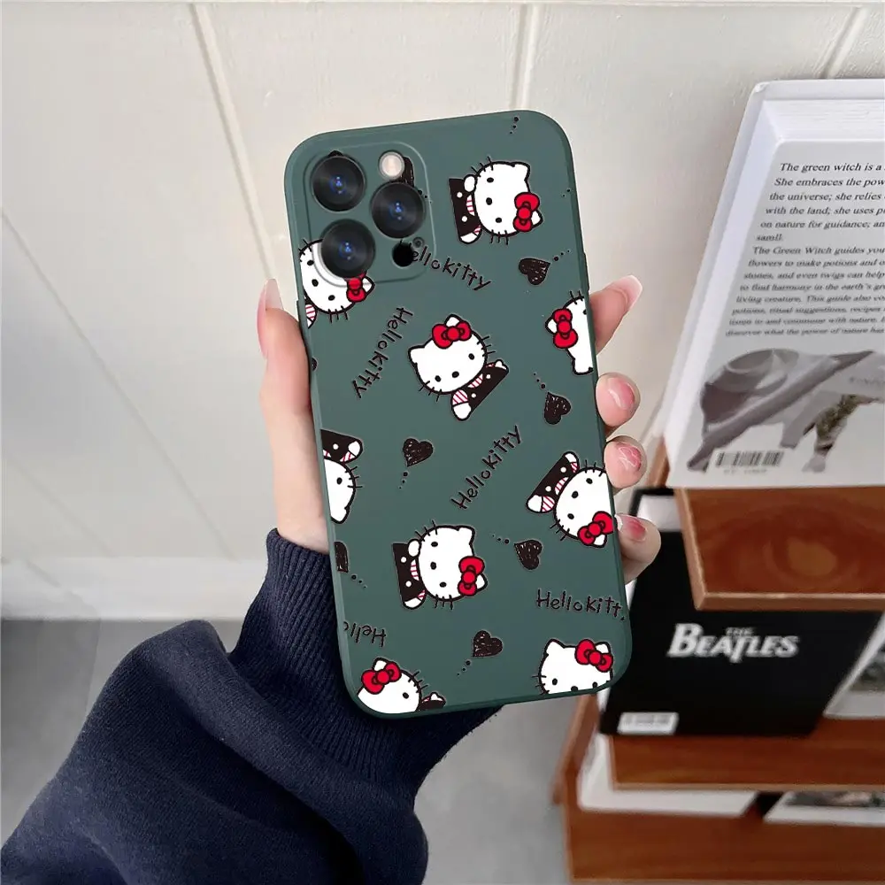 thumbnail image 1 of Cartoon Phone Case For iPhone 15 14 13 12 11 Pro Max Mini 7 8 15 Plus SE2020 14 13 Fundas Liquid Silicone Back Cover Hello Kitty, 1 of 5