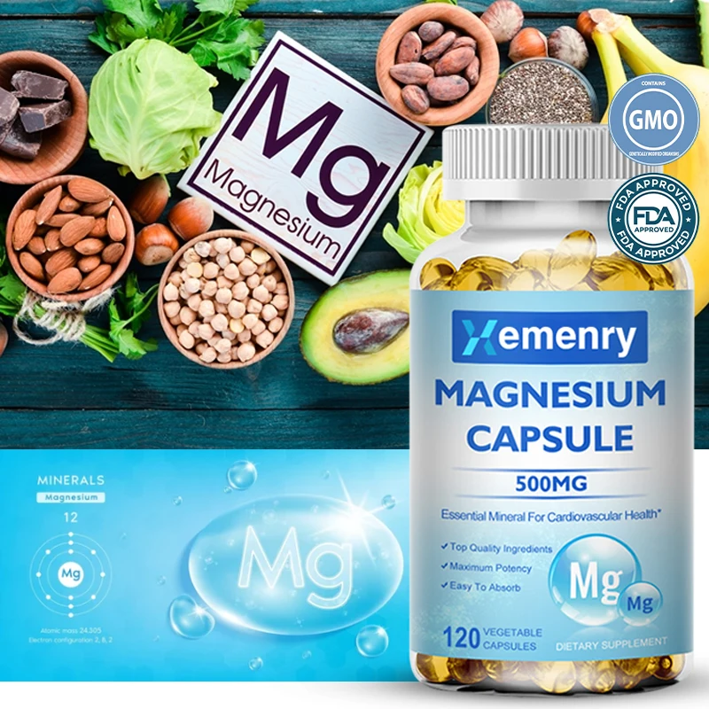 Xemenry Magnesium Elemental Softgels 500mg, for Supporting Muscle