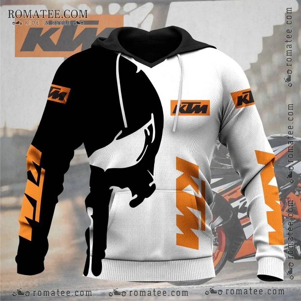 Fashion Off-Road Motorcycle Riding 3D Printed Pattern KTM Sport Hoodie Long Sleeves Comfortable Warm Hoodie with Drawstring 2