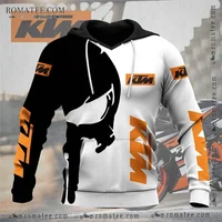 Fashion Off-Road Motorcycle Riding 3D Printed Pattern KTM Sport Hoodie Long Sleeves Comfortable Warm Hoodie with Drawstring 2