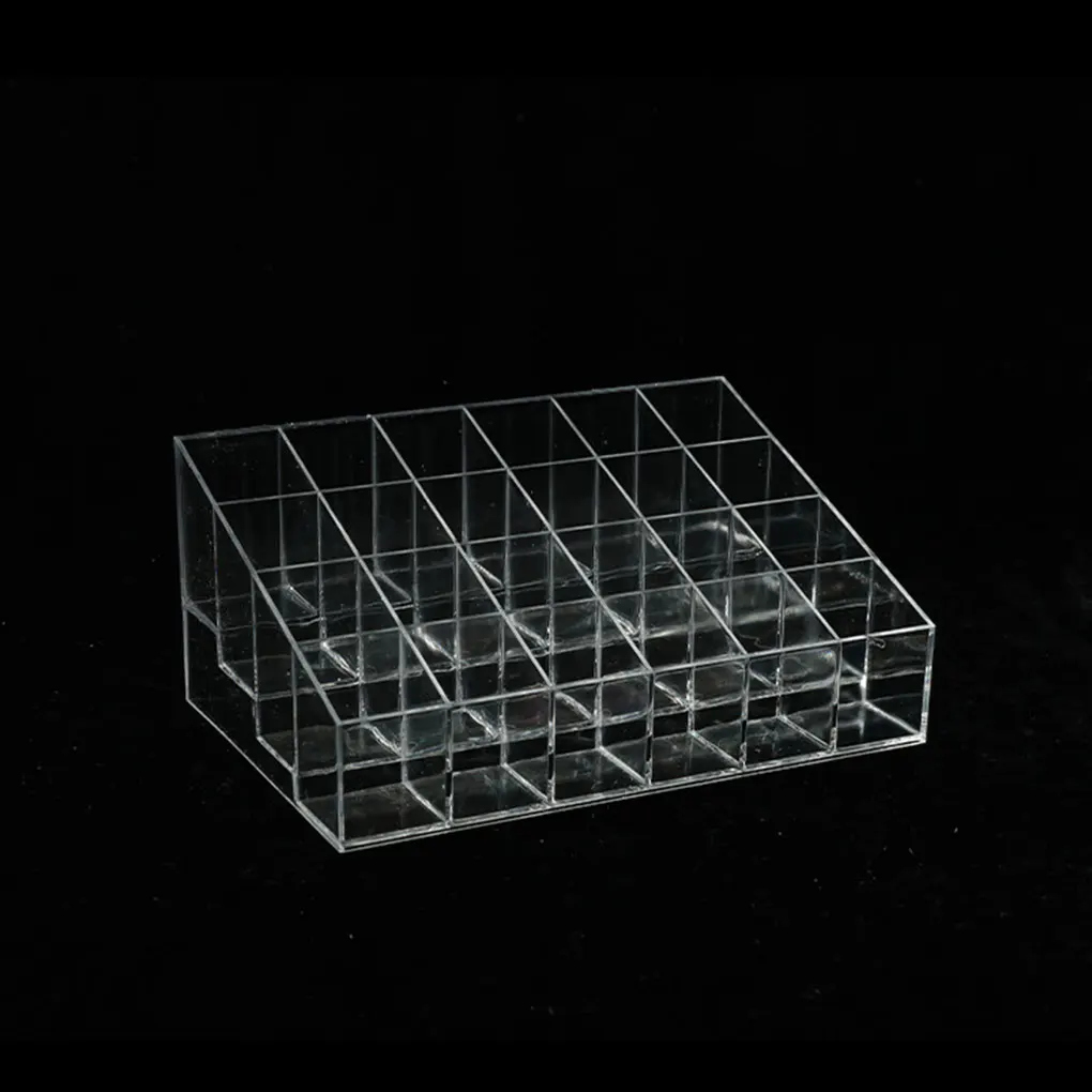 24 Grid Lipstick Stand Case Makeup Organizer Storage Box Clear Lipstick Display Stand Holder Cosmetic Jewelry Organizer Box 2