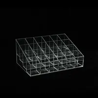 24 Grid Lipstick Stand Case Makeup Organizer Storage Box Clear Lipstick Display Stand Holder Cosmetic Jewelry Organizer Box 2
