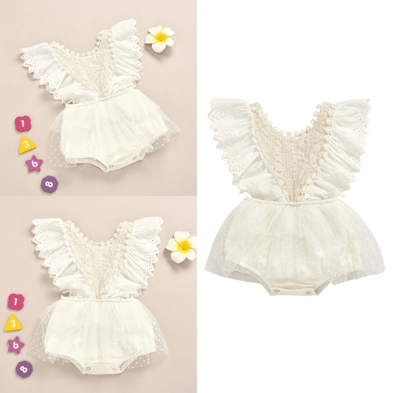 

Newborn Toddler Baby Girl Romper Sister Outfit Flower Lace Romper Bodysuits Dropship