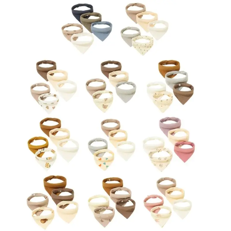 

Baby Bib Soft Breathable Drool Bib Cotton Burp Cloth Bibs Infant Teething Bib Print Neck Scarf Nursing Supply 5PCS