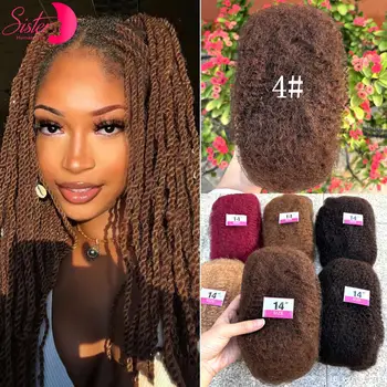 4# Colored 30/50g Afro Kinkys Bulk Human Hair for Dreadlock Extensions /Repair Locs/Twist Braiding Afro Kinky Human Hair for Loc 1
