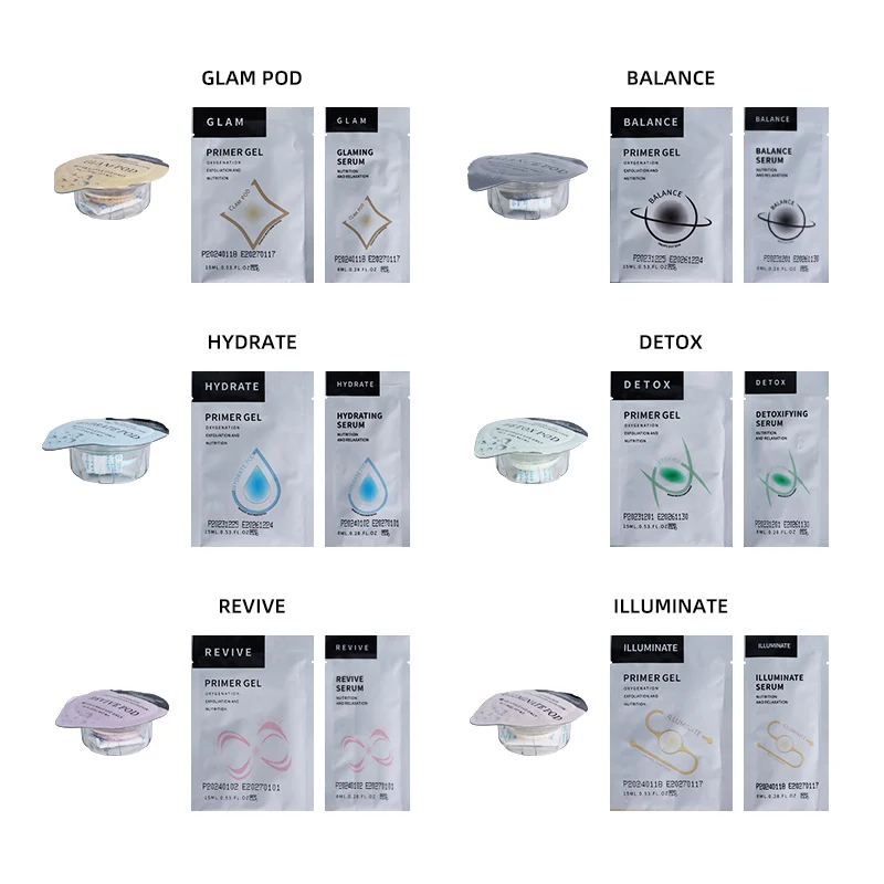 CO2 Pod Glam Pod For Bubble Facial Machine Facial Spa Revive Pods For Aqua Machine Skincare CO2 Serum Gels Glam