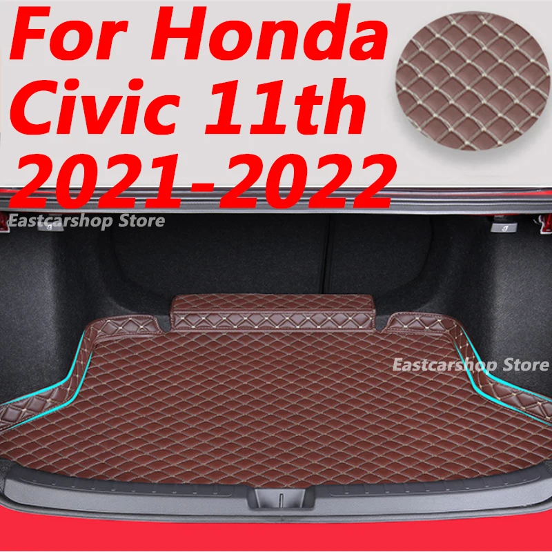 

For Honda Civic 11th Sedan 2021 2022 Car Rear Trunk Mat Cargo Boot Liner Tray Rear Boot Luggage Decoration Accessories