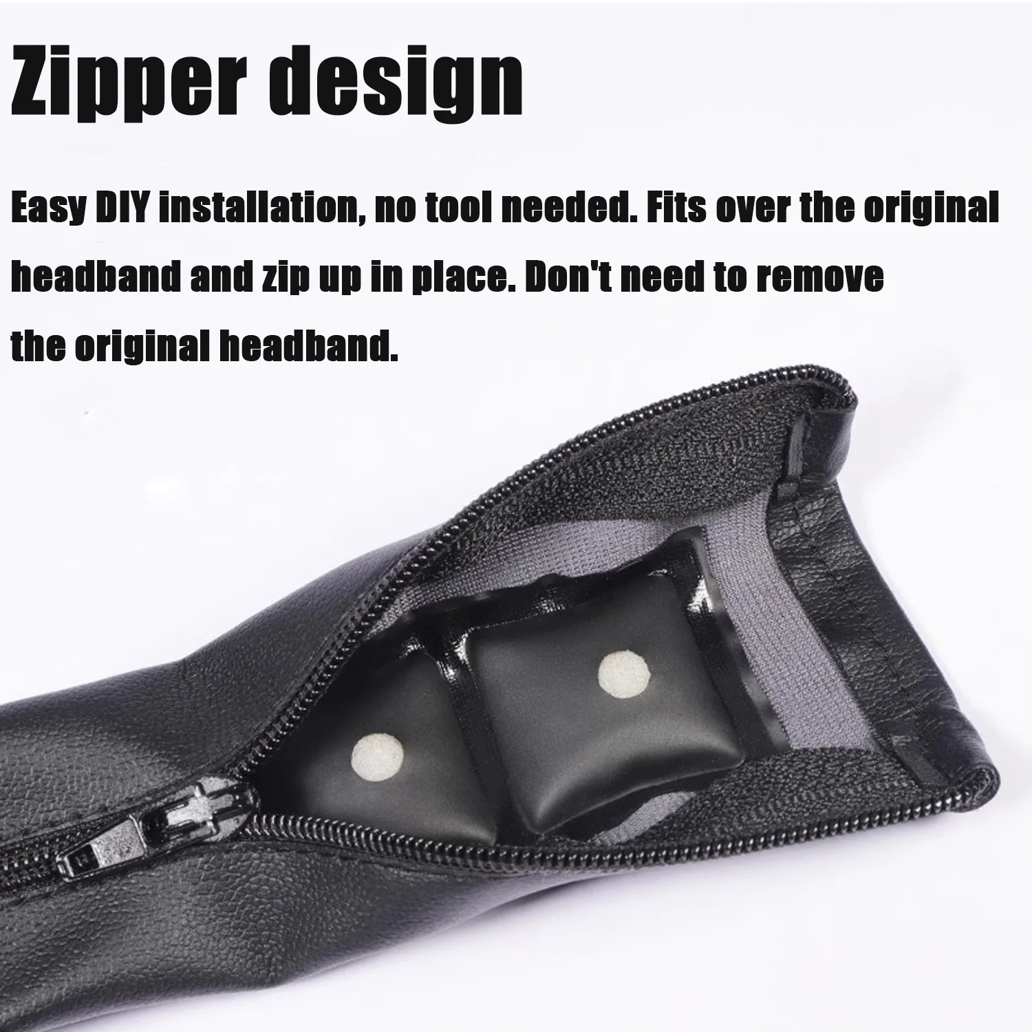 Easy Install Headband Zipper Cover for ATH MSR7 MSR7NC MSR7BK MSR7GM Headphone Replacement Headband Ear Pad Cushion Cover
