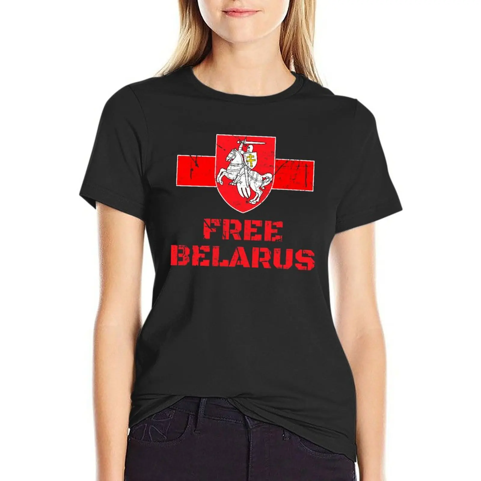 

Pagonia Gerb Belorusian Flag Live Free Belarus T-Shirt oversized korean fashion funny summer tops new edition t shirts for Women