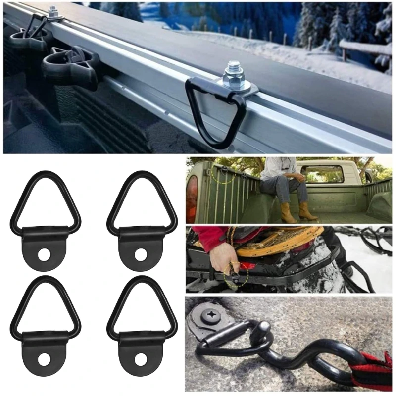 

1/4/6Pcs Stainless Steel D Shape Pull Hook Tie Down Anchors Ring Iron Cargo Tie Down Ring Car Truck Trailers RV Boats Accessorie