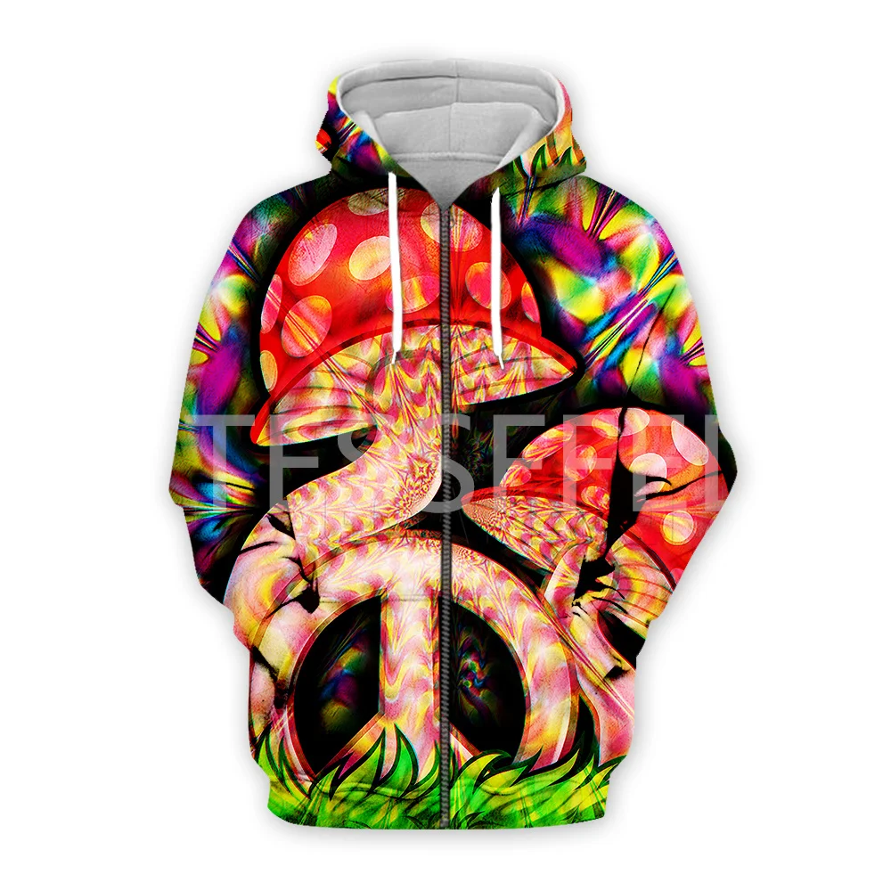 Mushroom Plant Fungus Psychedelic Trippy Tattoo Retro Streetwear Vintage 3DPrint Pullover Harajuku Jacket Casual Funny Hoodies 7