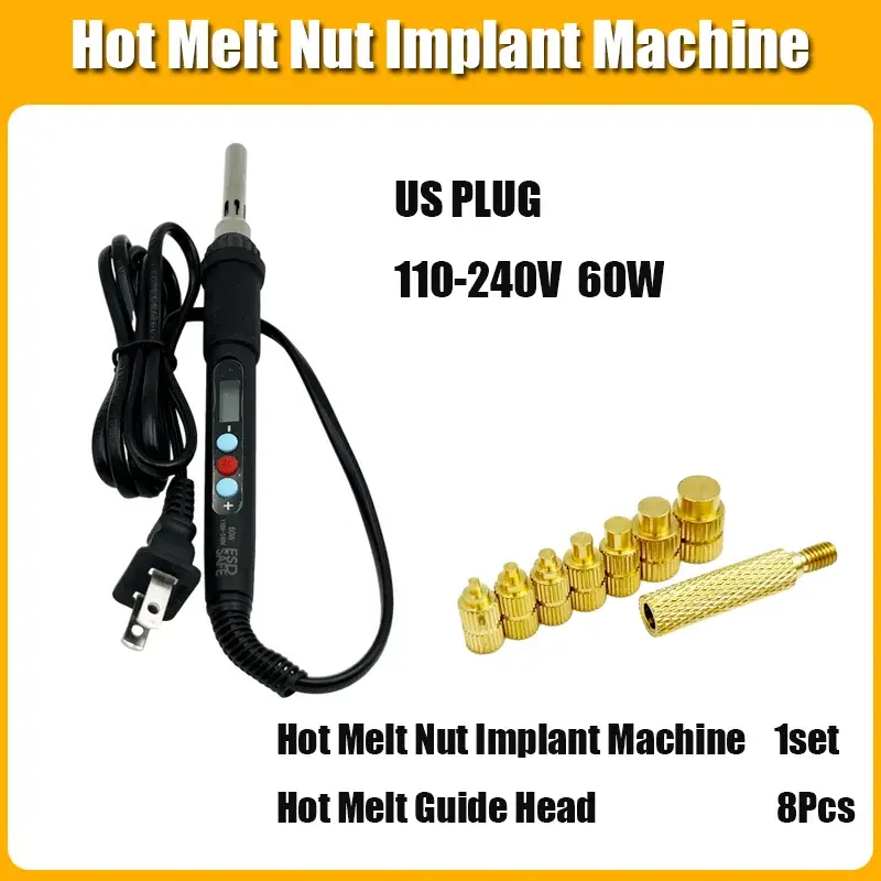 Heat Set Insert Soldering Iron Tip M2 M3 M4 Machine Screw and Brass Insets Nut Computer Bolt Thread Insertion Kit 3d Prints Tool image 18