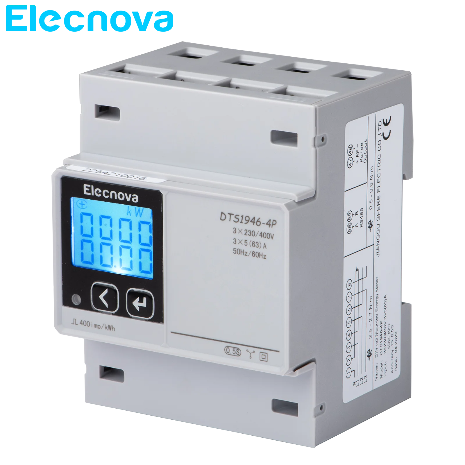 DTS1946 DIN Rail Power Energy KWh Meter AC 3 Phase 3P4WRS485Digital LCD