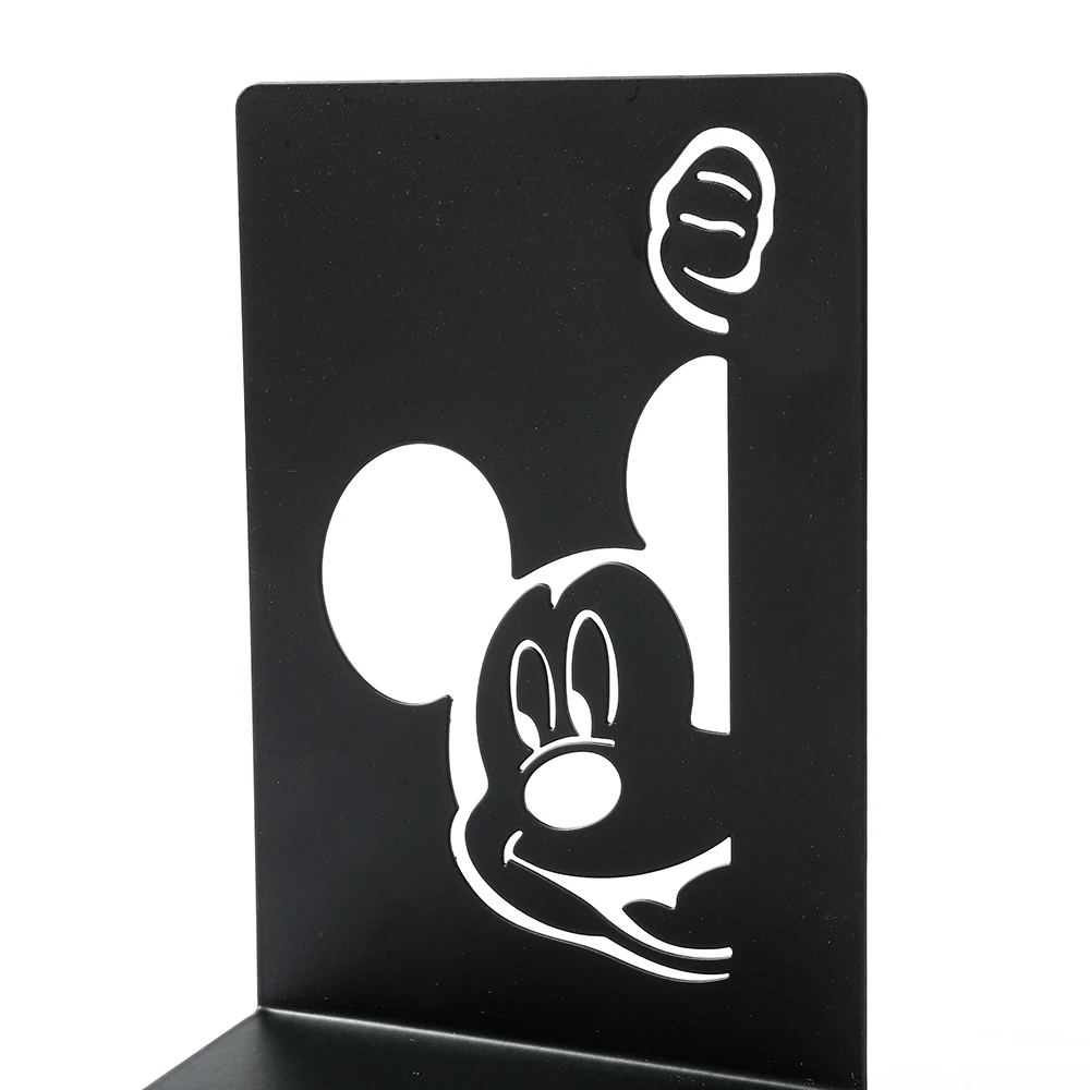 Anime Disney Mickey Bookends 2Pcs Non-slip Metal Bookends Fans Collection Office Bookends Organise Desktop book organizer,book holder,book stand