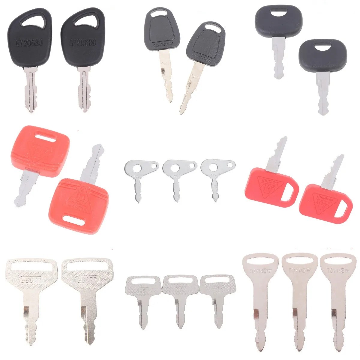 1/2/3/5Pc For John Deere Tractor Ignition Key OEM RE183935 RE43492 Model 6110  6910 for kubota S8077 459A Agricultural Machinery