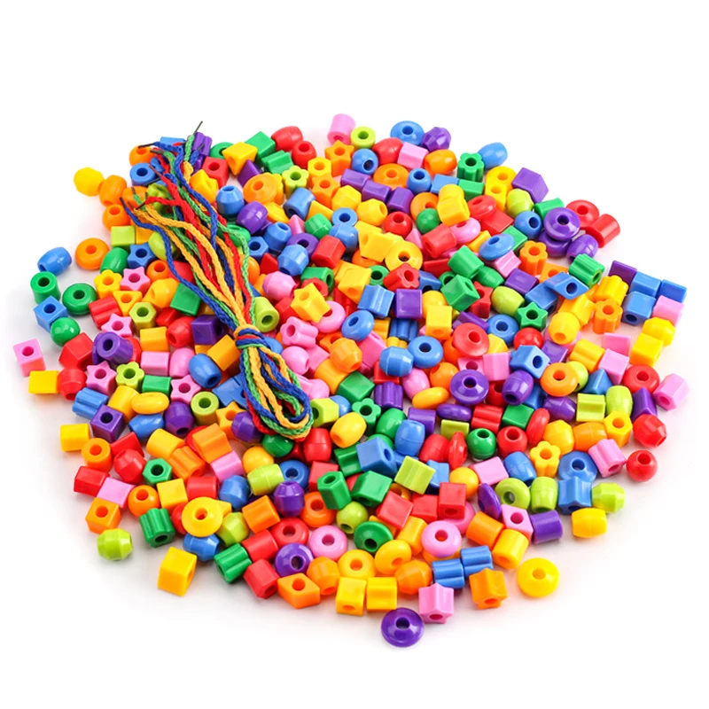 Rainbow Lacing Beads For Toddlers Color and Shape Sorter Fine Motor Skills Early Learning Montessori Toys For Preschool Kids educational toys
