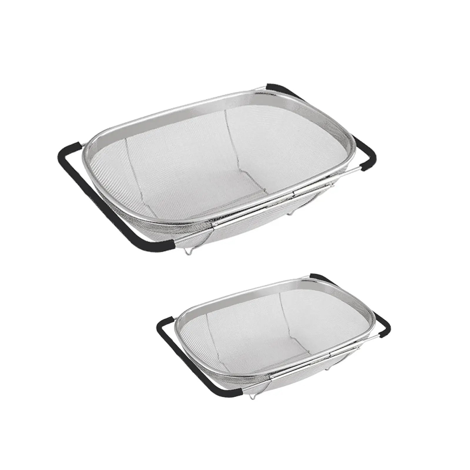 over The Sink Colander Retractable Breathable Drainage Home Kitchen Sink Draining Basket for Drain Rinse Vegetables Fruits 2
