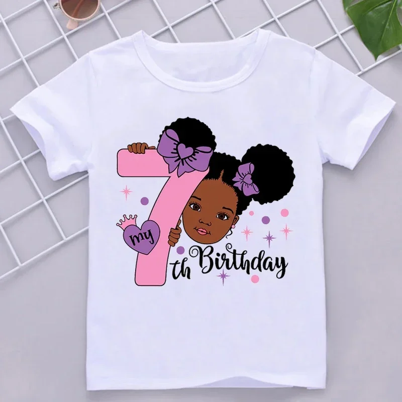 thumbnail image 1 of Nueva camiseta de algodón para niñas con números negros kawaii, 2, 3, 4, 5, 6 y 7.º cumpleaños, ropa para niñas, camisetas de manga corta, 1 of 5
