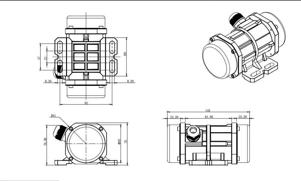 Sd0fd51d0551f42f2a1265488ed3fd1b0G 15W-50W 12V 24V DC bezszczotkowy silnik bldc silnik wibracje elektryczne wibrator do betonu wysokiej częstotliwości wibrator ekscentryczny