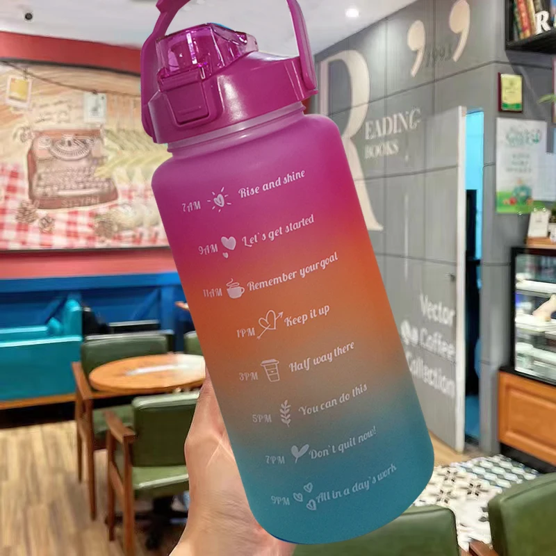 Sports Water Bottle Large Capacity Plastic Cup Portable Outdoor Travel Gym Fitness Cup 3 Pcs