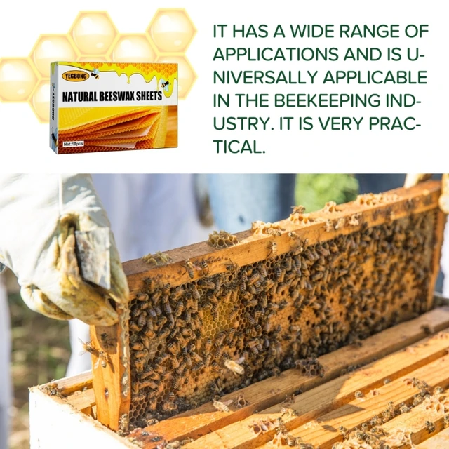 10 db Beeehoney Sheets Viasz Alapítvány Méhészeti Felszerelés Méhész Fésű Keret Méhviasz Lepedők Gyertya Készítéséhez 13X9Cm - Image 3