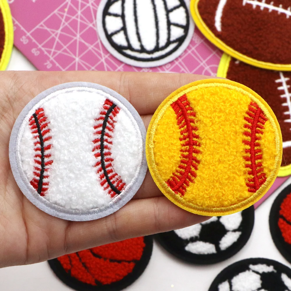 1PC Basketball Baseball Football Iron On Patches For Clothes DIY