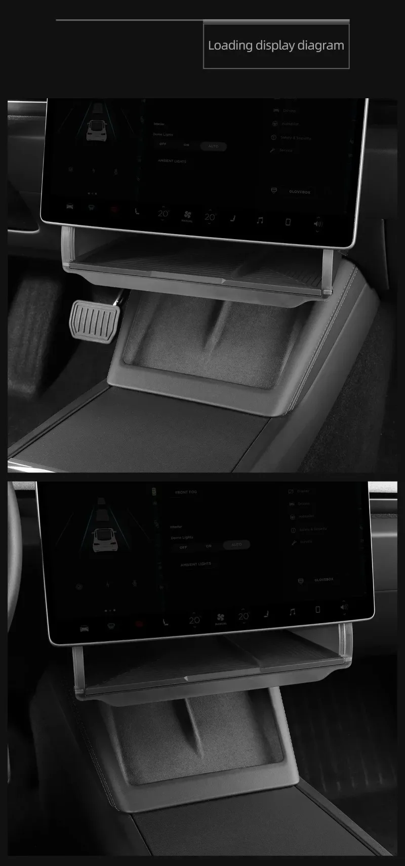 For Tesla Model Y/3 Highland Model Y Juniper Hidden Storage Box Organizer Tray U