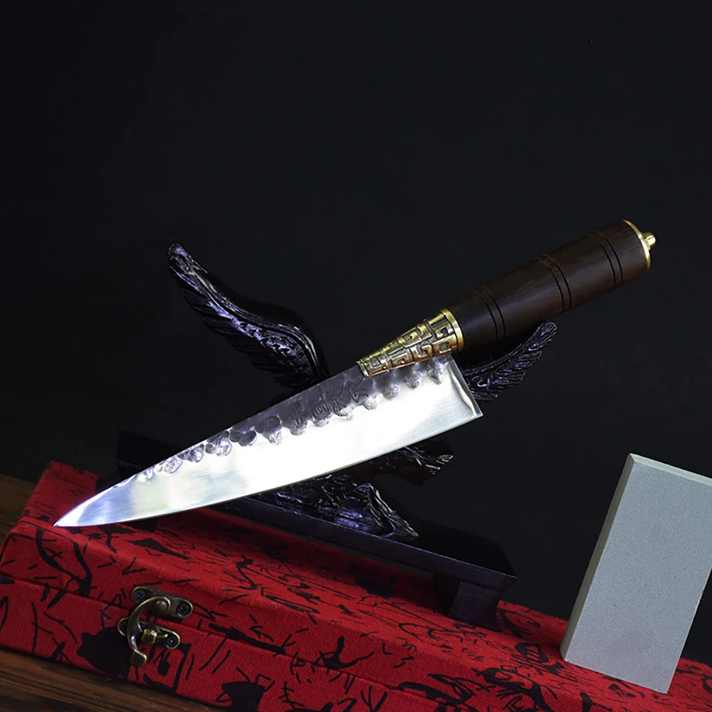 

8 Inch Boning Knife Butcher Meat Cleaver Handmade Forged 7Cr17 Steel Chef Knife Rosewood Handle Kitchen Knives Longquan Messer