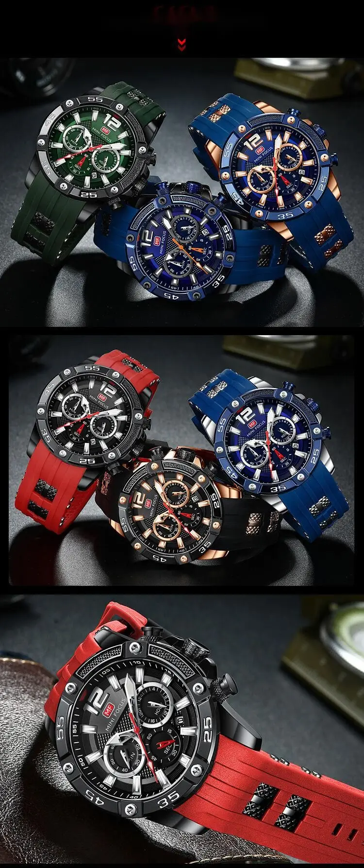 New Watch MINI FOCUS Sports Watch Casual Men's Watch Waterproof Quartz Watch Multi Functional Glow Men's Watch 0349G_voghion.com