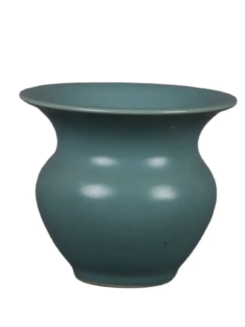 

Jingdezhen Lake Blue Glazed Small Residue Bucket Antique Porcelain Decoration