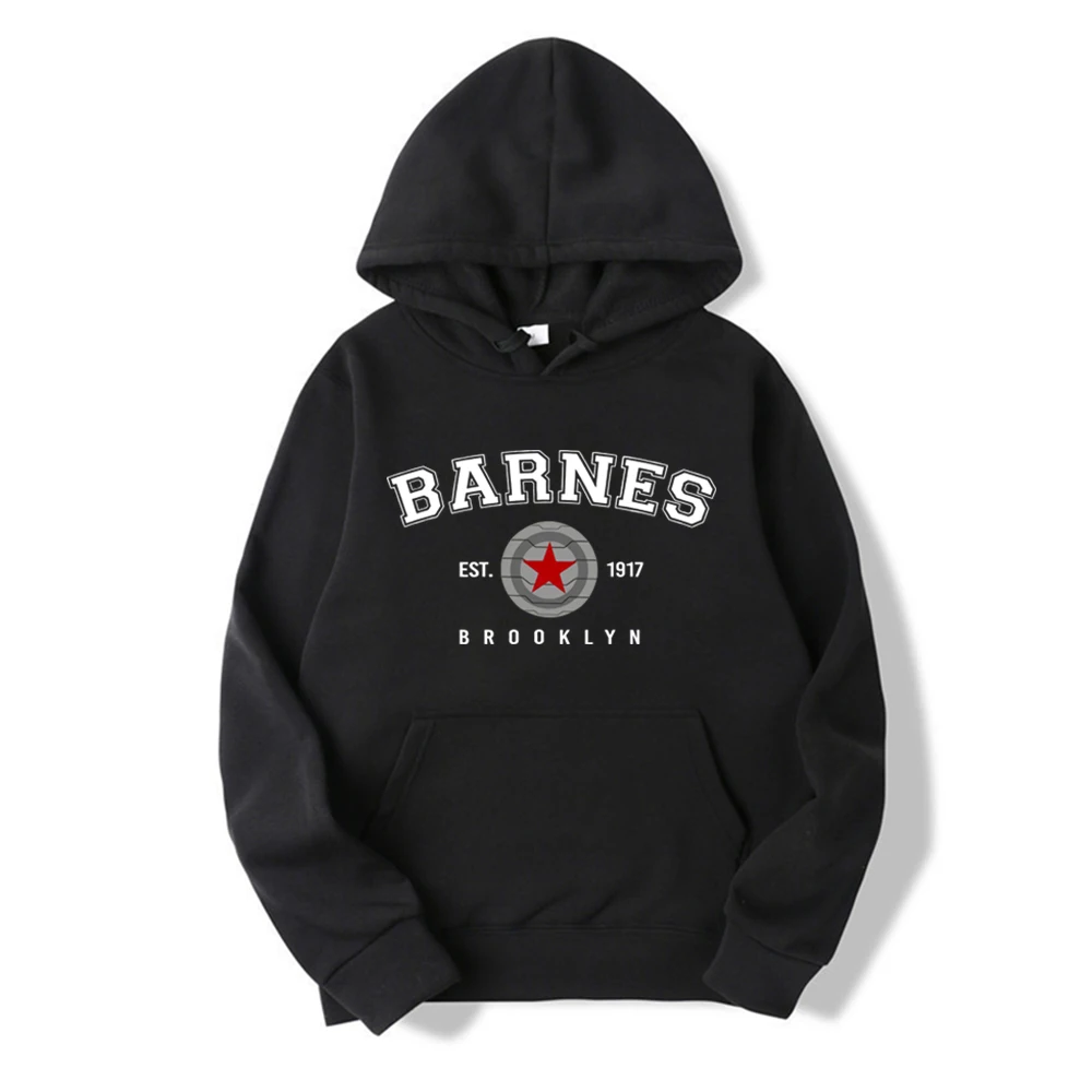 

Vintage Barnes 1917 Hoodie Bucky Barnes Winter Soldier Hoodies Women Hooded Sweatshirt Tv Show Inspired Pullovers Superhero Tops