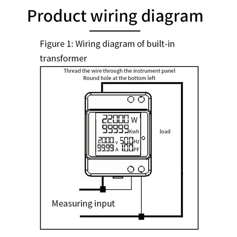 Intelligent Electricity Meter 220V Voltage Current Power Frequency Factor Meter Rail Type Meters