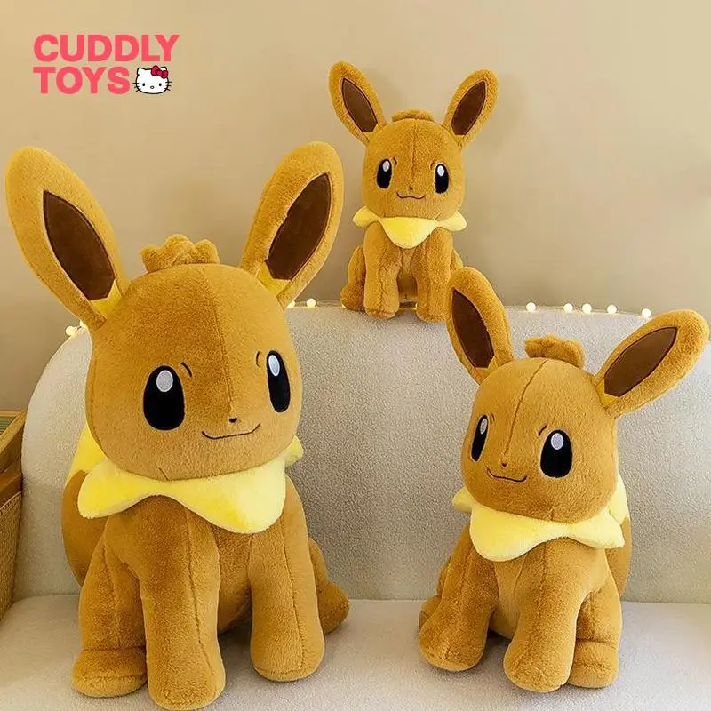 45Cm Pokemon Kawaii Eevee Plush Doll Toys Cartoon & Cute Stuffed Dolls Eevee Throw Pillow for Children Boys Gift Home Decoration