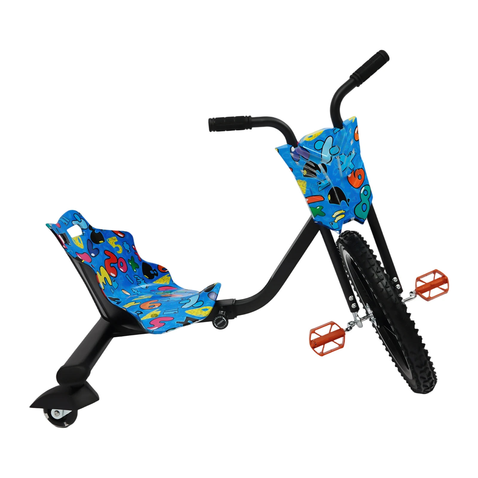 Neues Modell 3-Rad-Drift-Elektro-Scooter Drift Trike für Kinder und Erwachsene mit LED-Leuchträdern & Rennsitz 80kg/176lbs – Detail 7