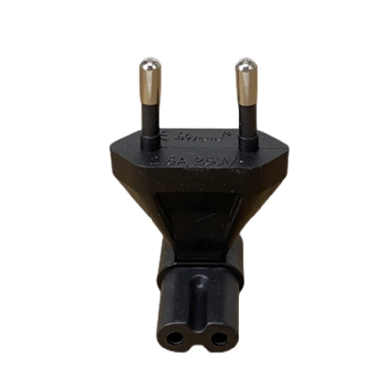 2-Pin Eu Male To Iec 320 C7 Female Ac Adapter 2.5A Fuse, Eu Industrial Heavy Power Converter plug adapter,power plug adapter,eu plug adapter