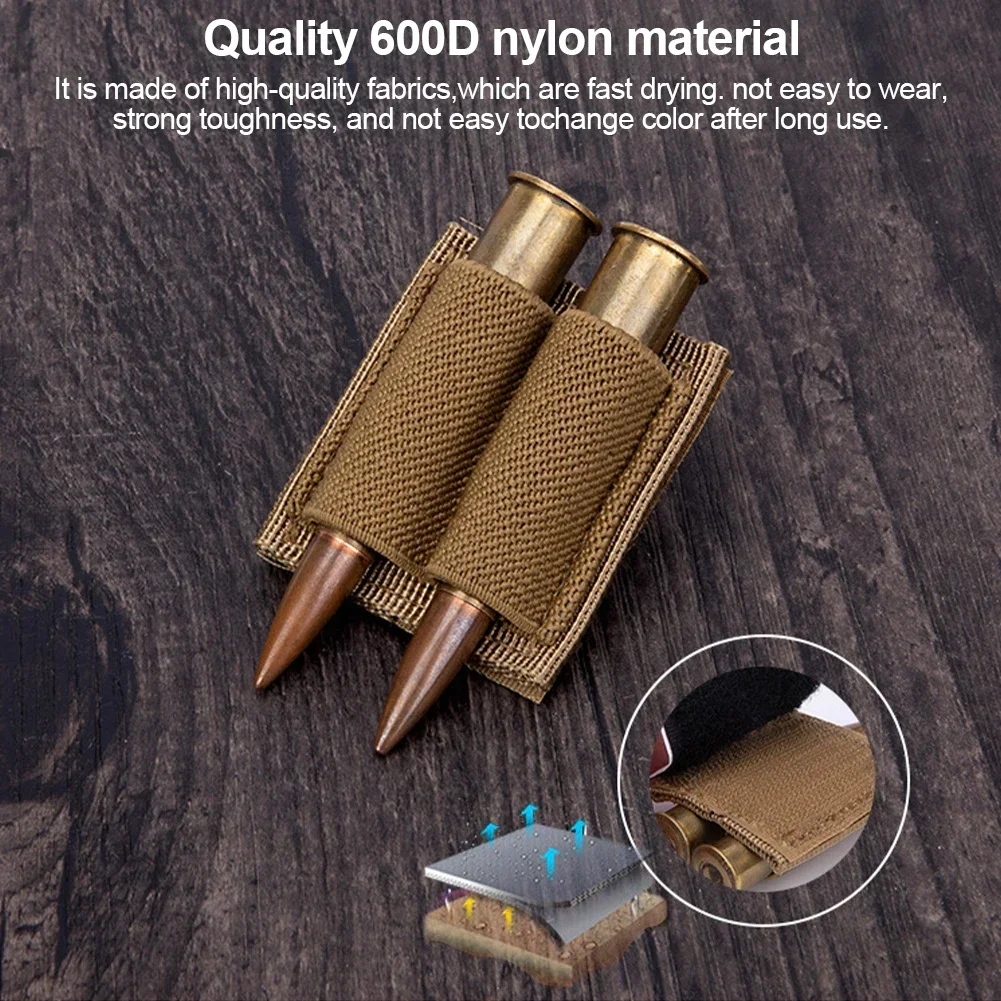 2 Round Bullet Holder for Rifle with Adhesive Backing Sticker 308 30-06 Ammo Holder for Rifles Side and Buttstock Ammo Pouch