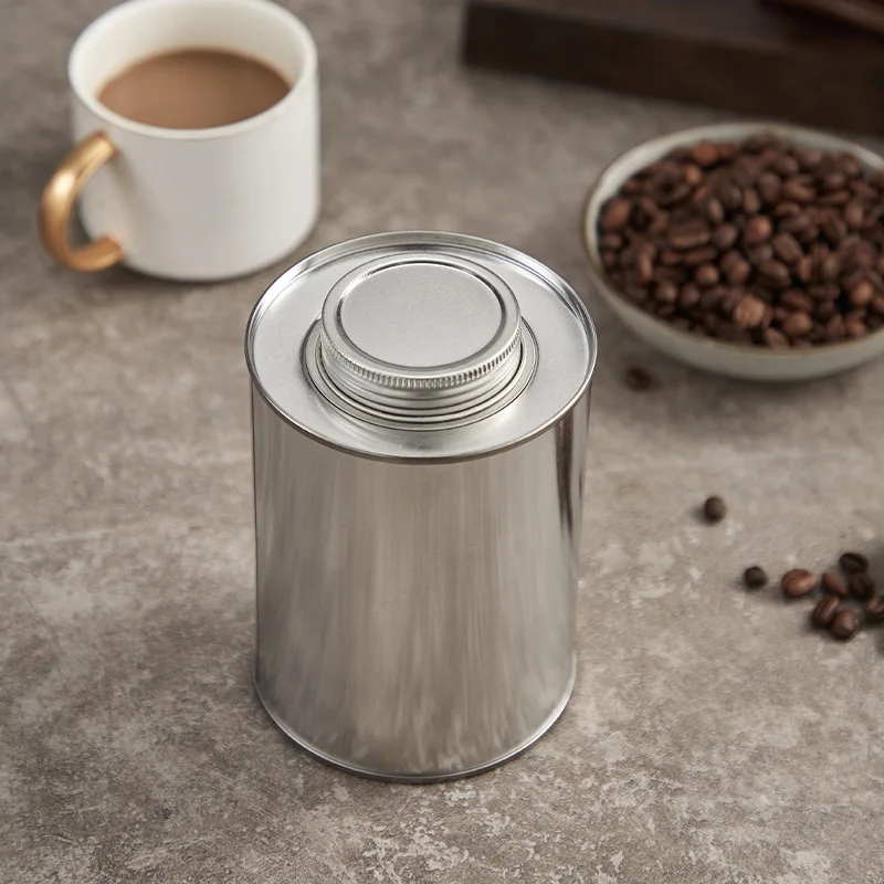 

1PCS Round Tinplate Coffee Bean Storage Can Small Collectables Metal Cans Sealed Jar Tea Pot Container Home Packaging Box
