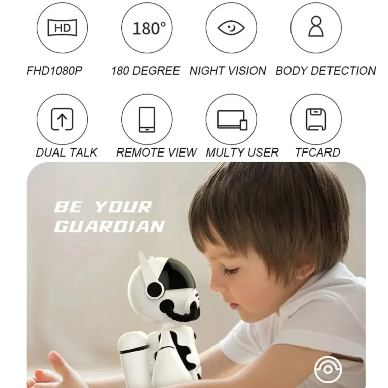 New 1080P Smart Robot WiFi Camera 3000mAh Battery Wireless Home Security Surveillance CCTV Camera P2P Baby Monitor Two-Way Voice