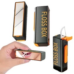Automatic Dental Floss Storage Box Mirror Bottom Floss Dispenser Reusable Dental Floss Organizer Case Cleaning Oral Hygiene