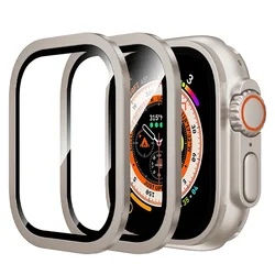 Ultra 49mm Apple Watch Screen Protector with Metal Bumper and Tempered Glass - Ultra 2 1 49mm (Titanium)