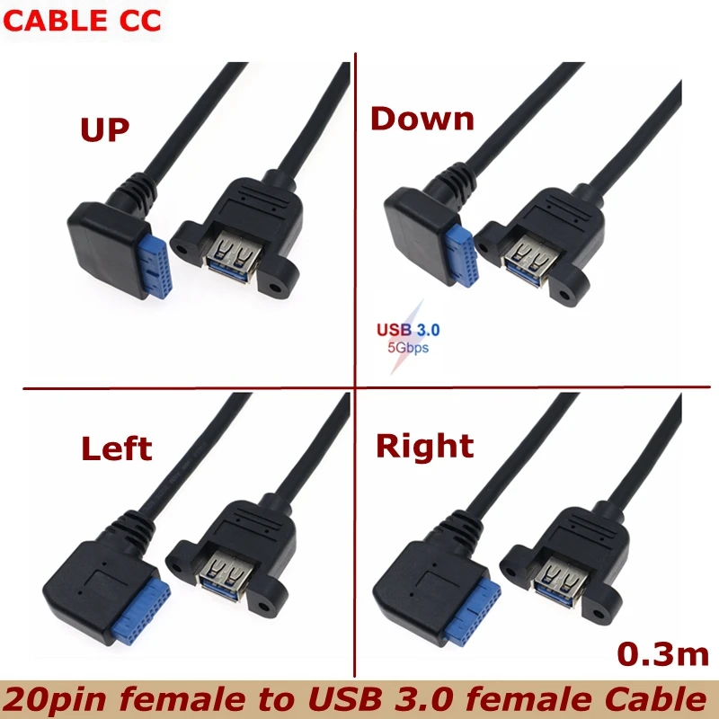 

Высокоскоростной 20-контактный гнездовой кабель с углом 90 градусов на USB 3,0 с внутренней резьбой для установки материнской платы компьютера