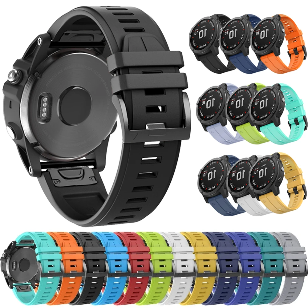 22MM 26MM Offizielles Silikonarmband für Garmin Fenix 5X 5 Plus Fenix8 E 7X 7 6X 6 Pro Sapphire Smart Watch Band QuickFit Armband