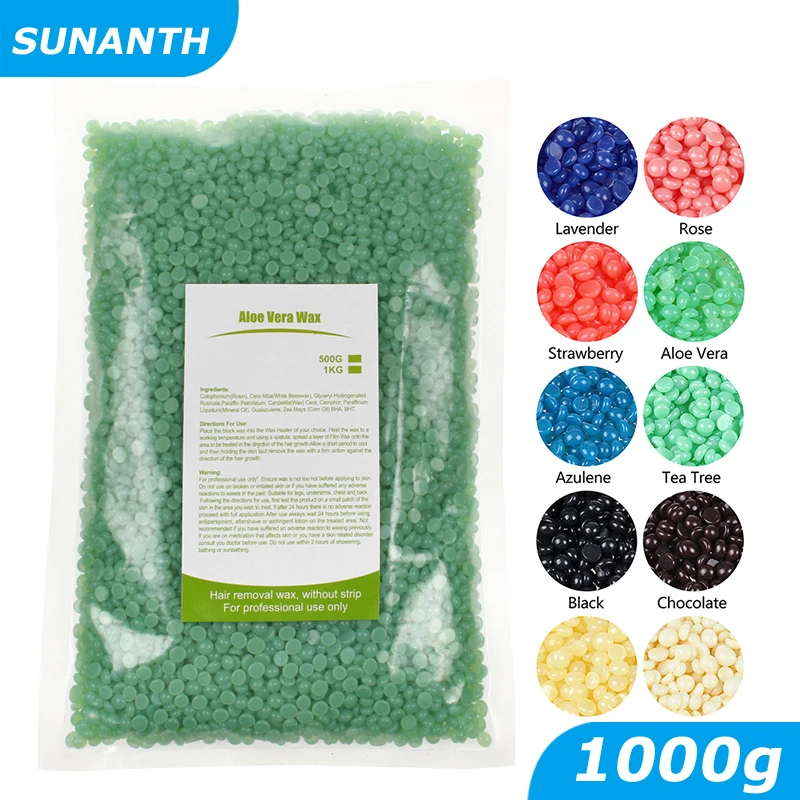 200g 400g 500g 1000g Depilating Wax Bean Dregs Without Clean Depilating Bikini Wax Wax Strips for Hair Removal Hard Wax Beans