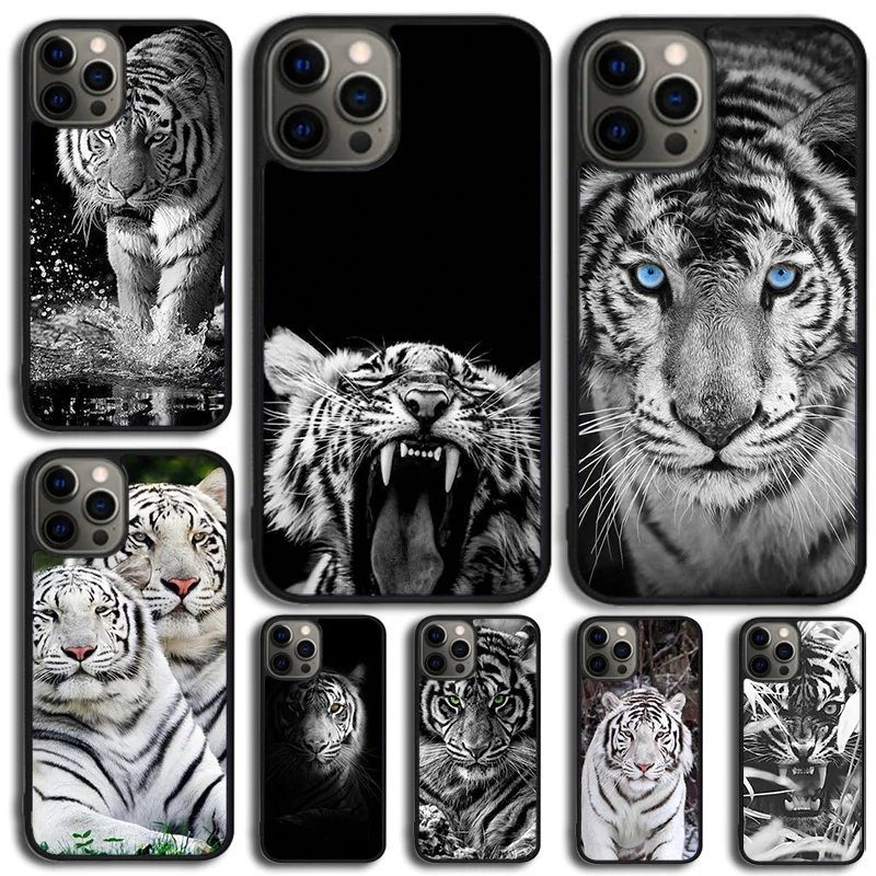 White Tiger Pattern Phone Case Cover